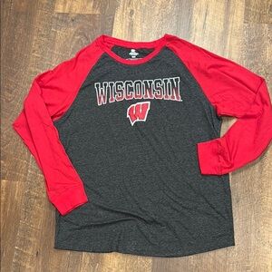 Colosseum Red and Gray Wisconsin T-Shirt Unisex XL